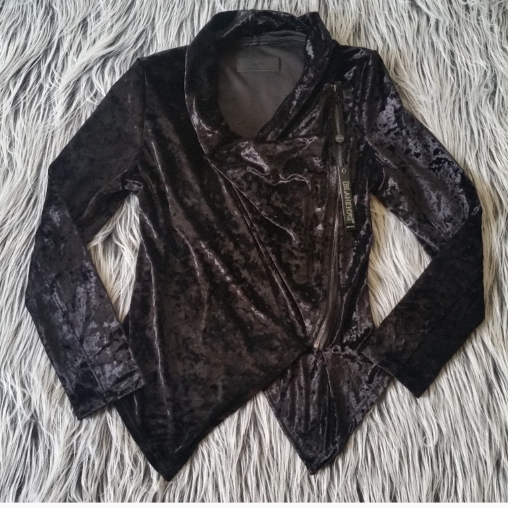 Anthropologie Blank NYC Crushed Velvet Moto Jacket
